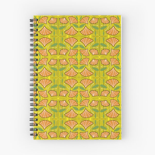 Aperçu de l'œuvre Motif géométrique africain floral orange créée et vendue par PolkaStudio.