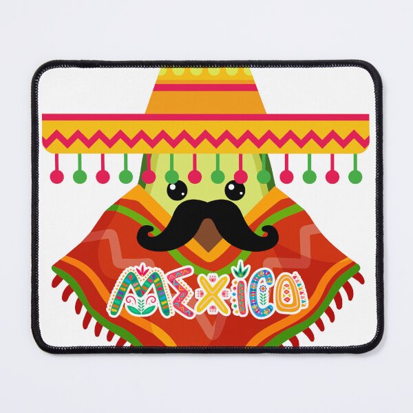 Item preview, Kawaii avocado with Mexican costume and mustache designed and sold by ZerpaGiovanna.