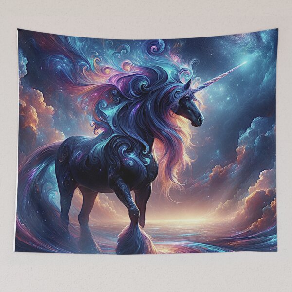 Artikelvorschau, Kosmisches Einhorn in einer lebendigen Landschaft entworfen und verkauft von darlene80184.
