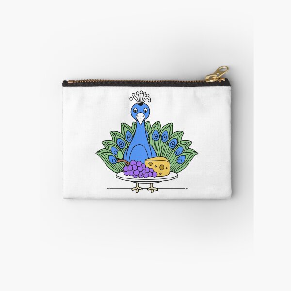 Item preview, Cute peacock with a cheese platter and grapes designed and sold by rasagamastore.