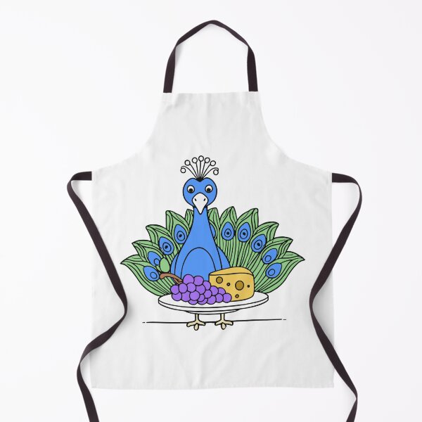 Item preview, Cute peacock with a cheese platter and grapes designed and sold by rasagamastore.