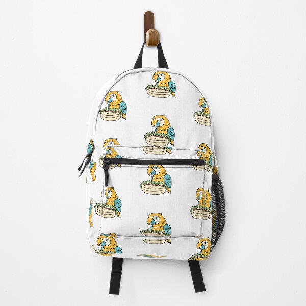 Item preview, Illustration of cute parrot eating a burrito with rice and beans designed and sold by rasagamastore.