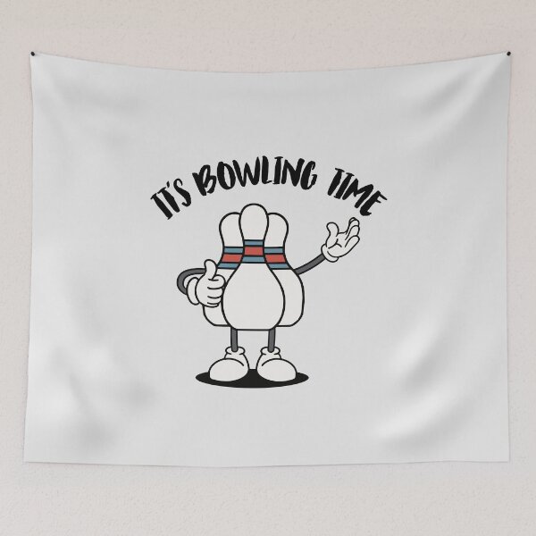 Item preview, "It's Bowling Time! Funny Bowling Pin Cartoon. designed and sold by paulo silveira.