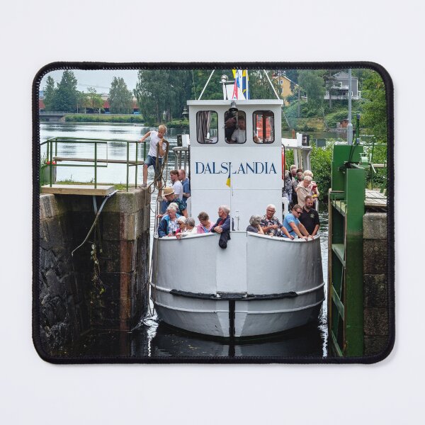 Item preview, The old white canal boat slides into the lock designed and sold by connyM-Sweden.