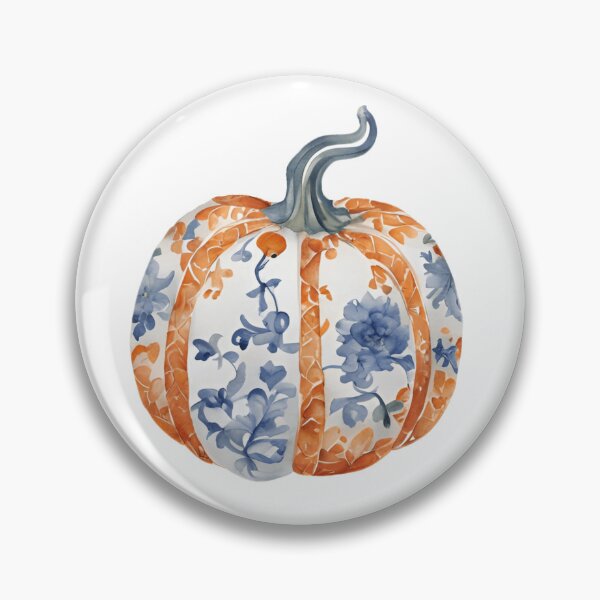 Item preview, Blue, Orange and White Chinoiserie Pumpkin 2 designed and sold by TheChinoiserie.