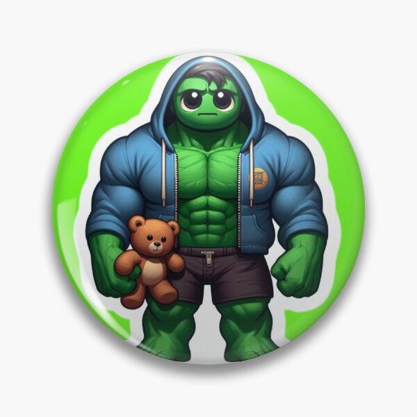 Item preview, Cute green strong man with teddy bear designed and sold by AJCIShop.