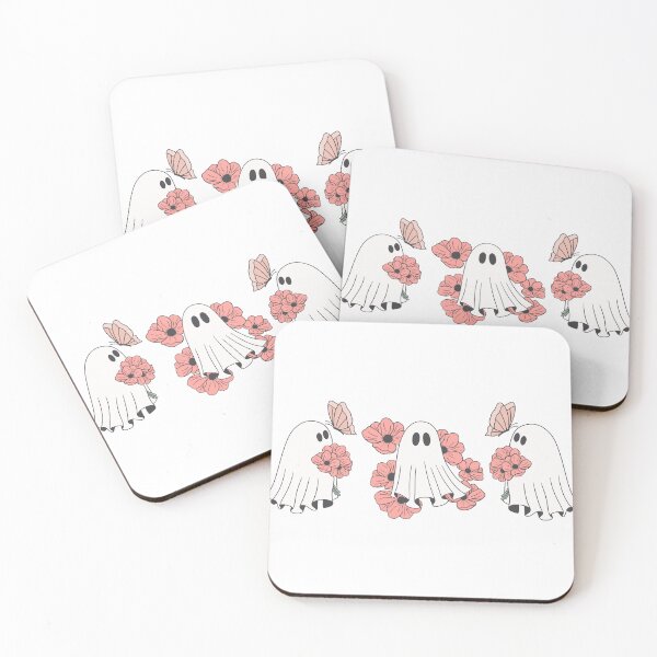 Item preview, Cute Ghosts with Pink Flowers designed and sold by StudioPancake.