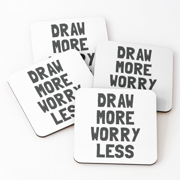 Item preview, Draw More Worry Less - Creative Inspiration Quote designed and sold by Vector Wonders.