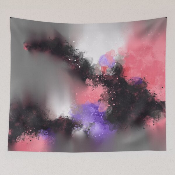 Item preview, Beauty Tames The Beast - Pink Purple Black Abstract designed and sold by Joey Santiago.
