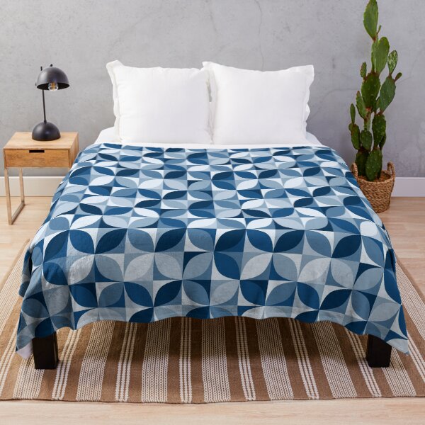 Item preview, Retro circles mosaic classic blue designed and sold by Dana Du.