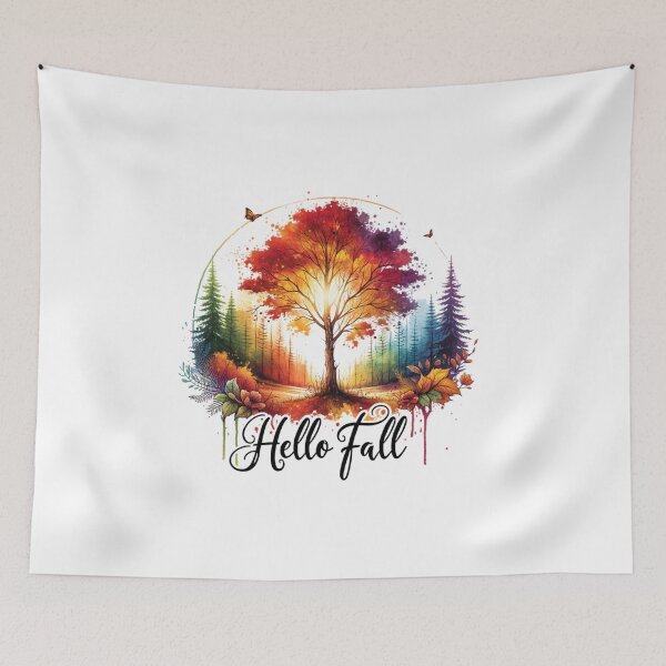 Item preview, Hello Fall – Watercolor Pumpkins & Autumn Blooms for Seasonal Apparel & Decor designed and sold by artedigital99.