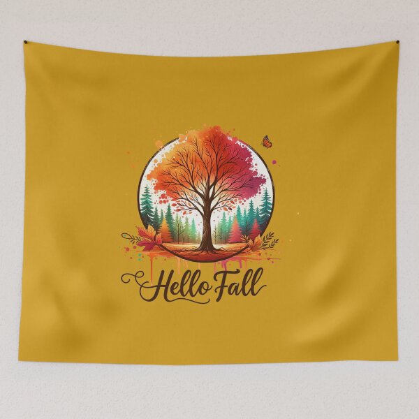 Item preview, Hello Fall – Watercolor Pumpkins & Autumn Blooms for Seasonal Apparel & Decor designed and sold by artedigital99.