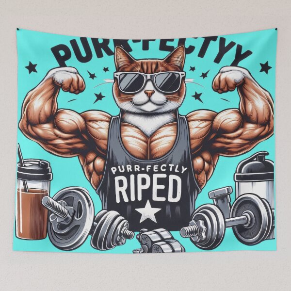 Item preview, Gym Cat designed and sold by BugiDesignArt.