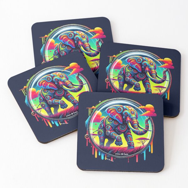 Item preview, Neon Robotic elephant designed and sold by critterpatchusa.