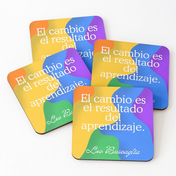 Item preview, Frase de Leo Buscaglia "El cambio es el resultado del aprendizaje" Arcoiris designed and sold by Bookwormshop.