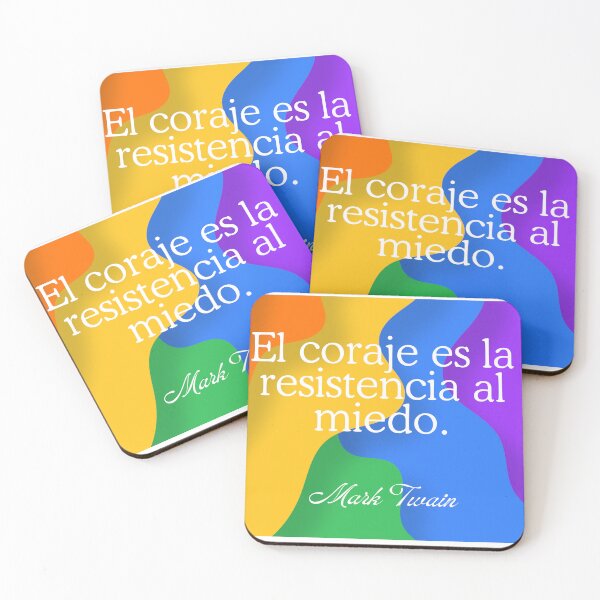 Item preview, Frase de Mark Twain "El coraje es la resistencia al miedo" Arcoiris designed and sold by Bookwormshop.