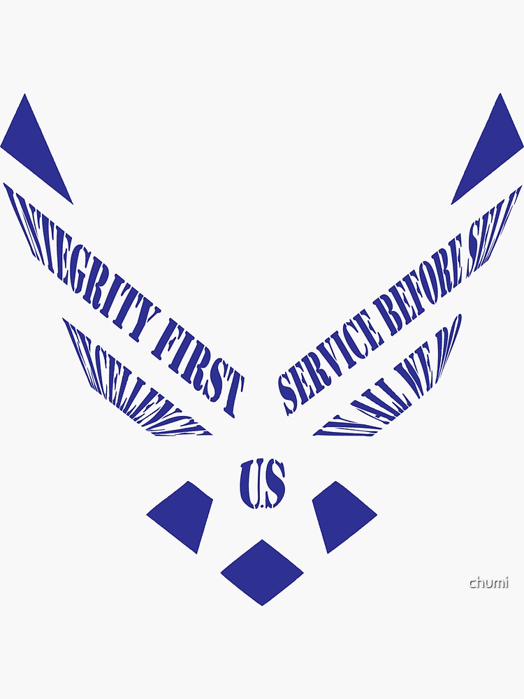"Air Force Values USAF logo. Novelty Gifts." Sticker for Sale by chumi