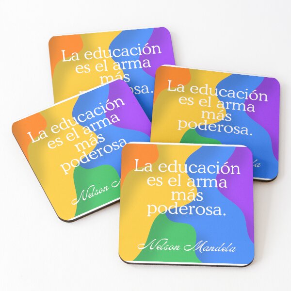 Item preview, Frase de Nelson Mandela "La educación es el arma más poderosa" Arcoiris  designed and sold by Bookwormshop.