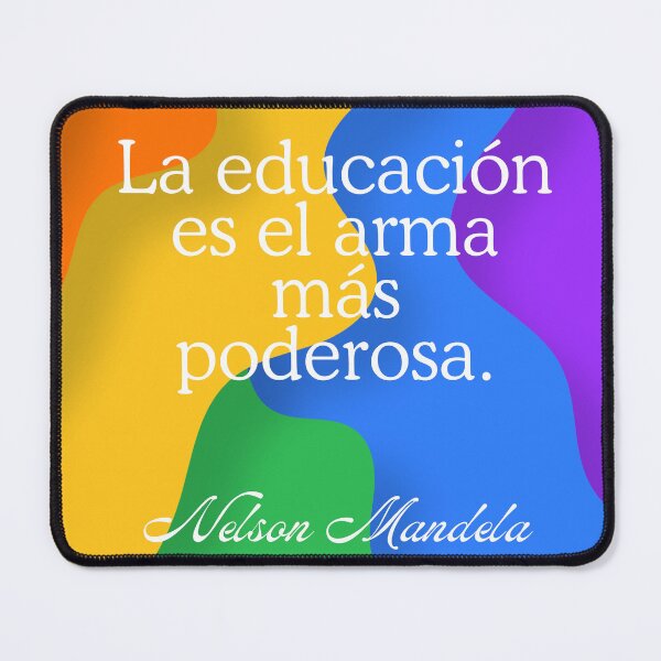 Item preview, Frase de Nelson Mandela "La educación es el arma más poderosa" Arcoiris  designed and sold by Bookwormshop.