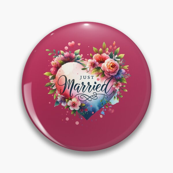 Item preview, "Just Married" Floral Heart – Romantic Wedding Design for T-Shirts & Gifts designed and sold by artedigital99.