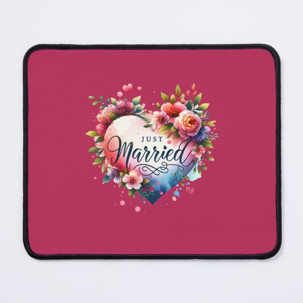 Item preview, "Just Married" Floral Heart – Romantic Wedding Design for T-Shirts & Gifts designed and sold by artedigital99.