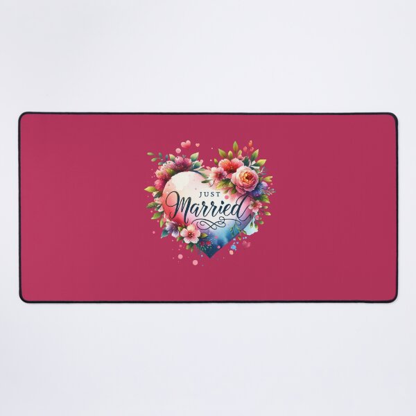 Item preview, "Just Married" Floral Heart – Romantic Wedding Design for T-Shirts & Gifts designed and sold by artedigital99.