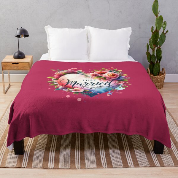 Item preview, "Just Married" Floral Heart – Romantic Wedding Design for T-Shirts & Gifts designed and sold by artedigital99.