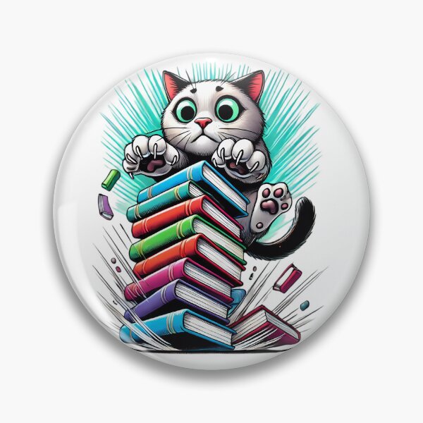 Item preview, Curious Cat’s Book Mishap. designed and sold by Linework Studio.