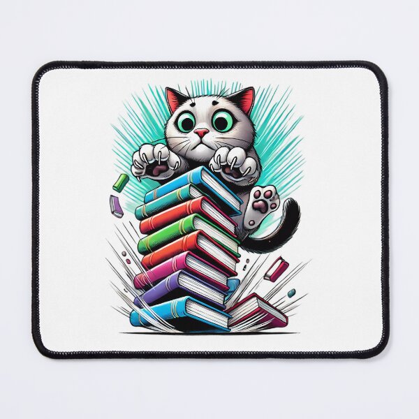Item preview, Curious Cat’s Book Mishap. designed and sold by Linework Studio.
