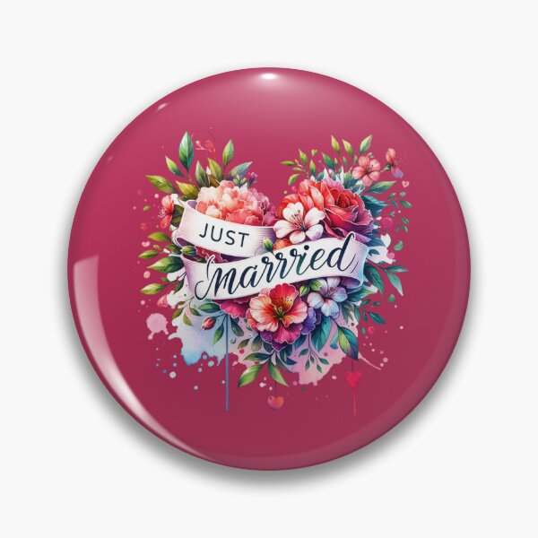 Item preview, Just Married Floral Heart – Romantic Wedding Design for T-Shirts & Gifts designed and sold by artedigital99.