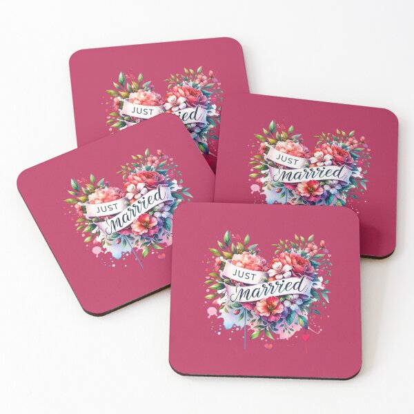Item preview, Just Married Floral Heart – Romantic Wedding Design for T-Shirts & Gifts designed and sold by artedigital99.
