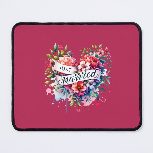 Item preview, Just Married Floral Heart – Romantic Wedding Design for T-Shirts & Gifts designed and sold by artedigital99.