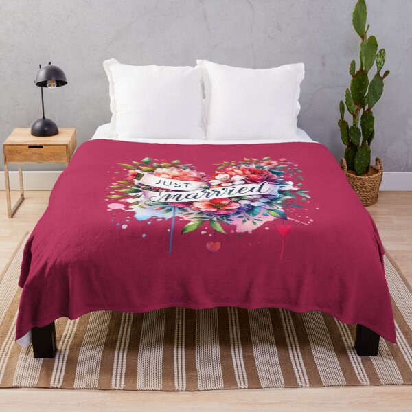 Item preview, Just Married Floral Heart – Romantic Wedding Design for T-Shirts & Gifts designed and sold by artedigital99.