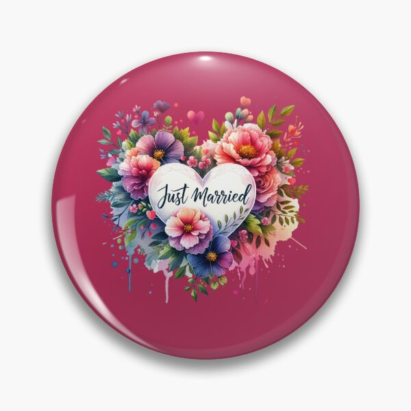 Item preview, Just Married Floral Heart – Romantic Wedding Design for T-Shirts & Gifts designed and sold by artedigital99.