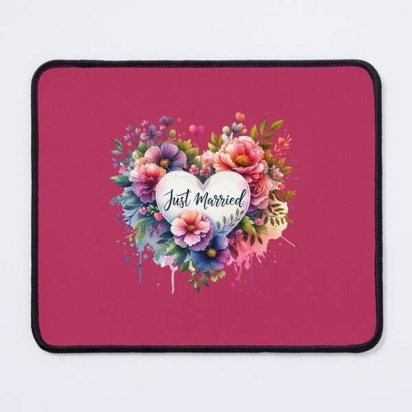 Item preview, Just Married Floral Heart – Romantic Wedding Design for T-Shirts & Gifts designed and sold by artedigital99.