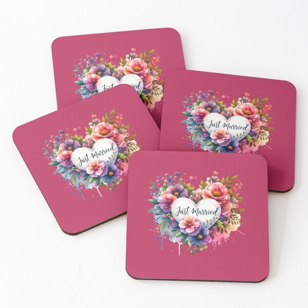 Item preview, Just Married Floral Heart – Romantic Wedding Design for T-Shirts & Gifts designed and sold by artedigital99.