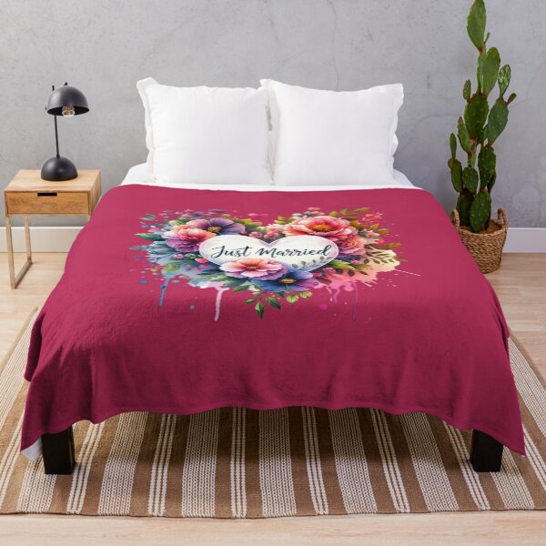 Item preview, Just Married Floral Heart – Romantic Wedding Design for T-Shirts & Gifts designed and sold by artedigital99.