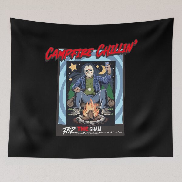 Item preview, Campfire Chillin' Slasher Horror Selfie designed and sold by QueerQPaints.