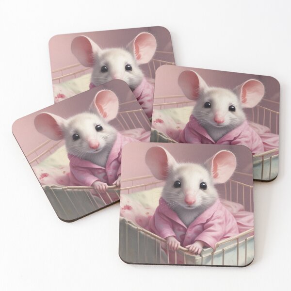 Item preview, Cute mouse in pink pyjamas designed and sold by GasconyPassion.