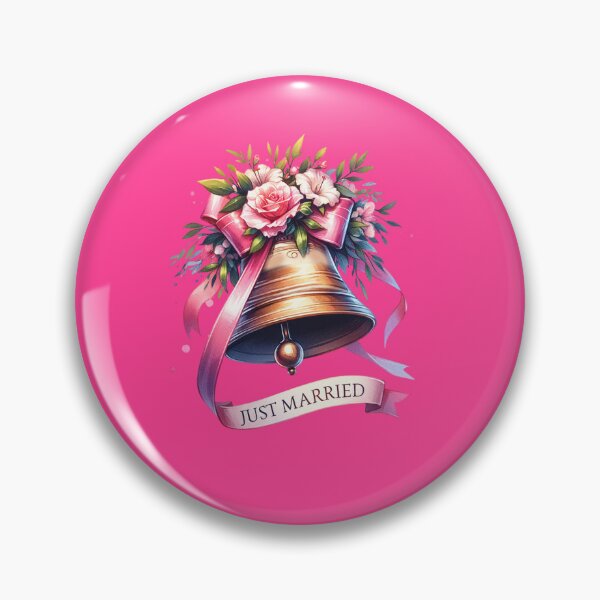 Item preview, "Just Married" Floral Bell – Elegant Wedding Design for T-Shirts & Gifts designed and sold by artedigital99.