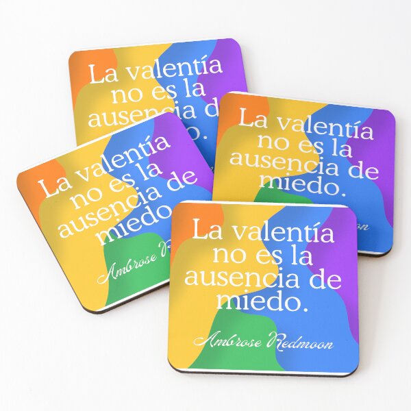 Item preview, Frase de Ambrose Redmoon "La valentía no es la ausencia de miedo" Arcoiris  designed and sold by Bookwormshop.