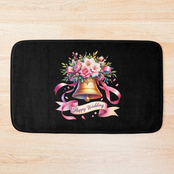 Item preview, "Happy Wedding" Floral Bell – Beautiful Wedding Design for Gifts & Apparel designed and sold by artedigital99.