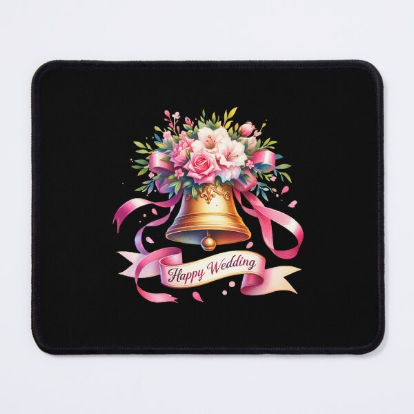 Item preview, "Happy Wedding" Floral Bell – Beautiful Wedding Design for Gifts & Apparel designed and sold by artedigital99.