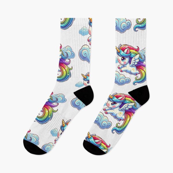 Item preview, Rainbow Unicorn Flying Among the Clouds designed and sold by Chokhdi289shop.