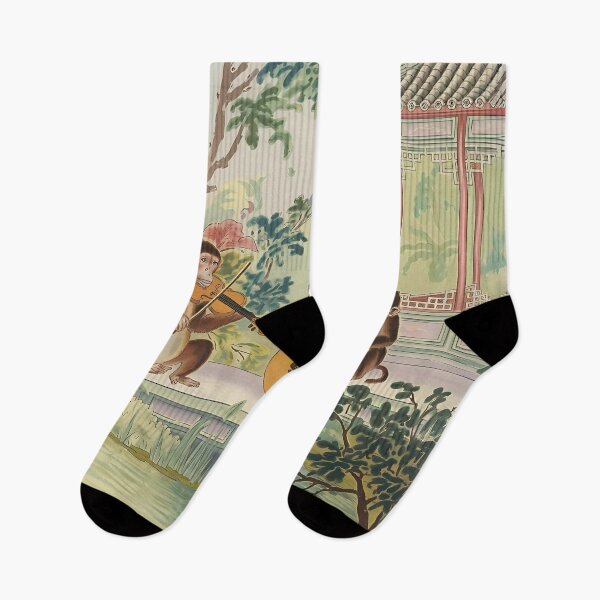 Item preview, Chinoiserie Monkeys with Violin, Guitar, Drum designed and sold by Dshoppin.