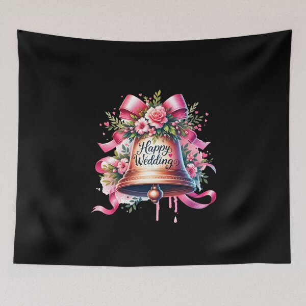 Item preview, Happy Wedding Floral Bell – Beautiful Wedding Design for Gifts & Apparel designed and sold by artedigital99.