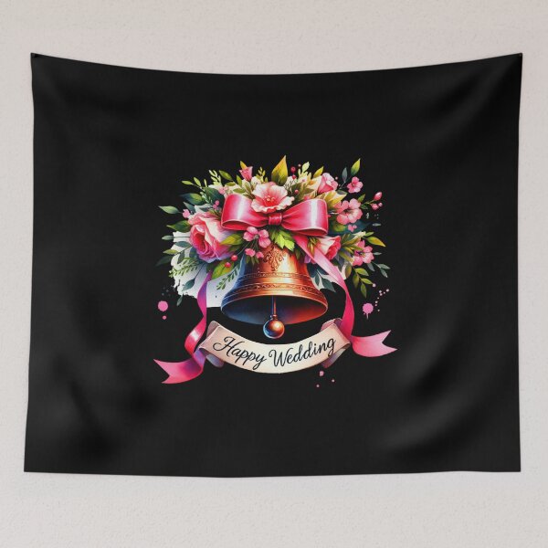 Item preview, Happy Wedding Floral Bell – Beautiful Wedding Design for Gifts & Apparel designed and sold by artedigital99.