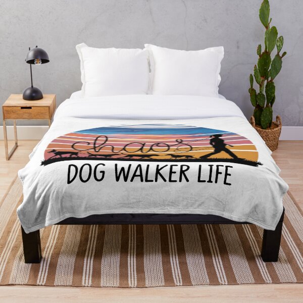 Item preview, "Chaos Dog Walker Life" Sunset Dog Walking T-Shirt designed and sold by MindM.