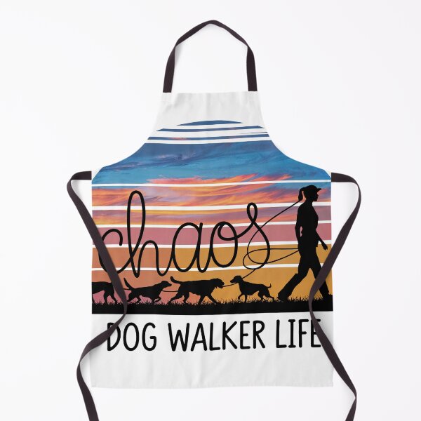 Item preview, "Chaos Dog Walker Life" Sunset Dog Walking T-Shirt designed and sold by MindM.