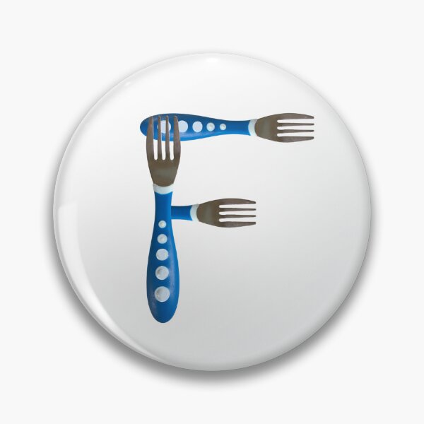 Item preview, Forks, baby forks  - Capital Letter F - blue and silver designed and sold by EveryDayDabble.